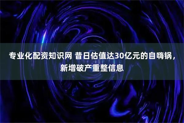 专业化配资知识网 昔日估值达30亿元的自嗨锅,新增破产重整信息